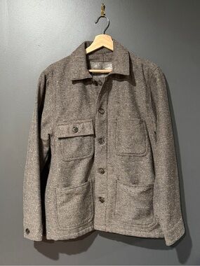 Naked & Famous Denim Gray Brown Tweed Chore Jacket